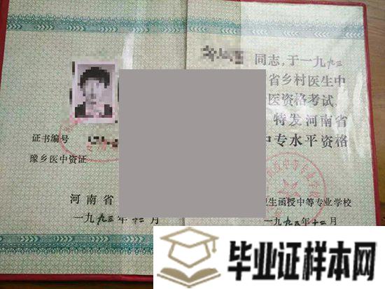 郑州绿业信息中等专业学校1993年毕业证