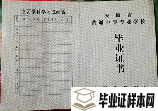 肥西宏图中学毕业证样本