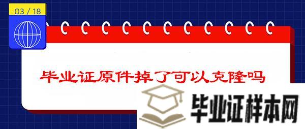 毕业证原件掉了可以克隆吗