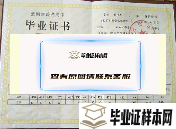 2013年云南省高中毕业证内页