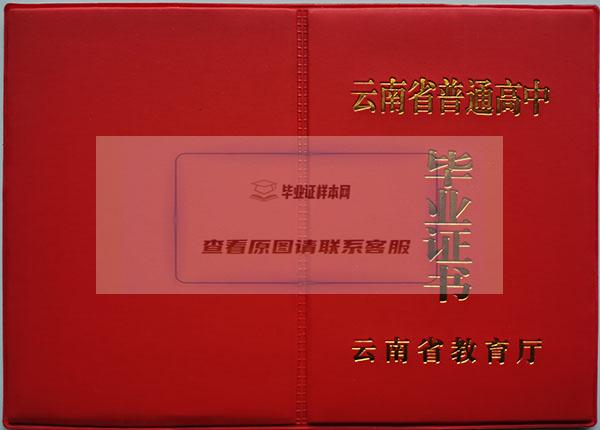 云南省1994年高中毕业证外壳