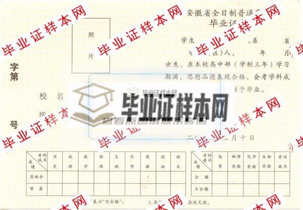 安徽高中毕业证样本(图8)