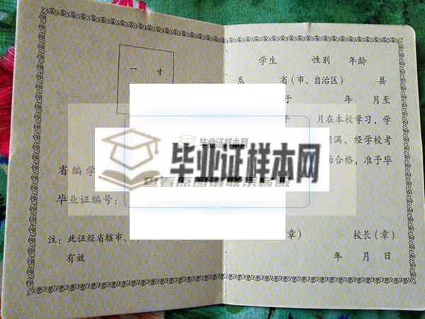 湖北省2010年高中畢業證