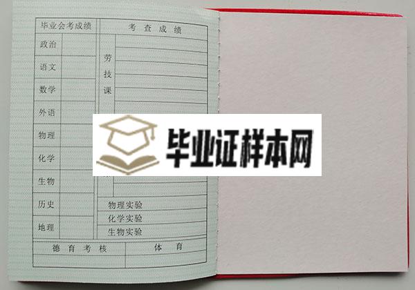 广东省2000年高中毕业证成绩单