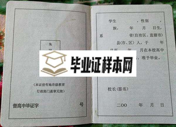 宾阳县开智中学高中毕业证样本_图片