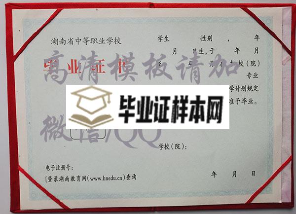 长沙银河中等职业学校毕业证内芯