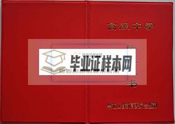 哈爾濱市2001年高中畢業證封面