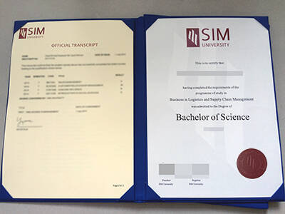 新加坡管理大学（SIM）毕业证成绩单图片