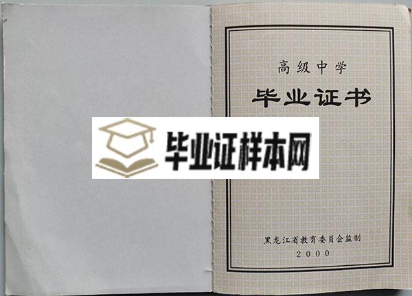 哈尔滨市第58中学2000年高中毕业证内芯