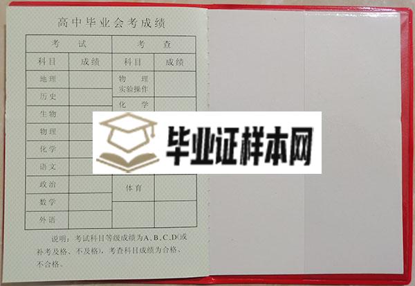 甘肃省1996年高中毕业会考成绩单