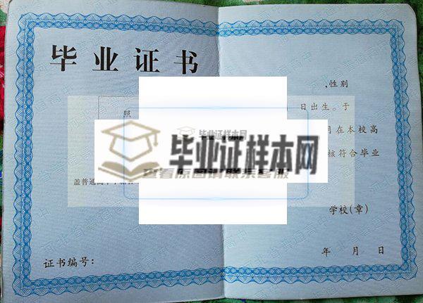石家莊市第八十一中學畢業證內頁