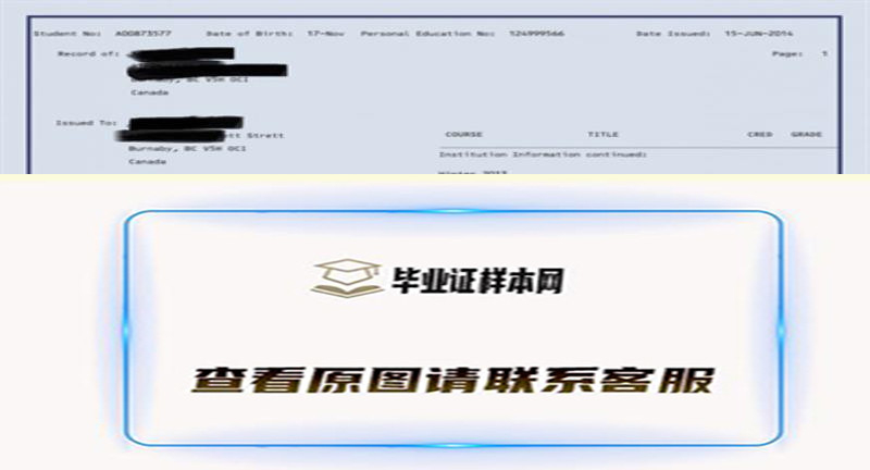 加拿大不列颠哥伦比亚大学成绩单模板高清图片