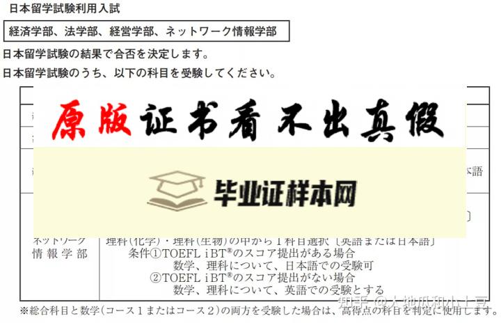 日本专修大学毕业证书模板