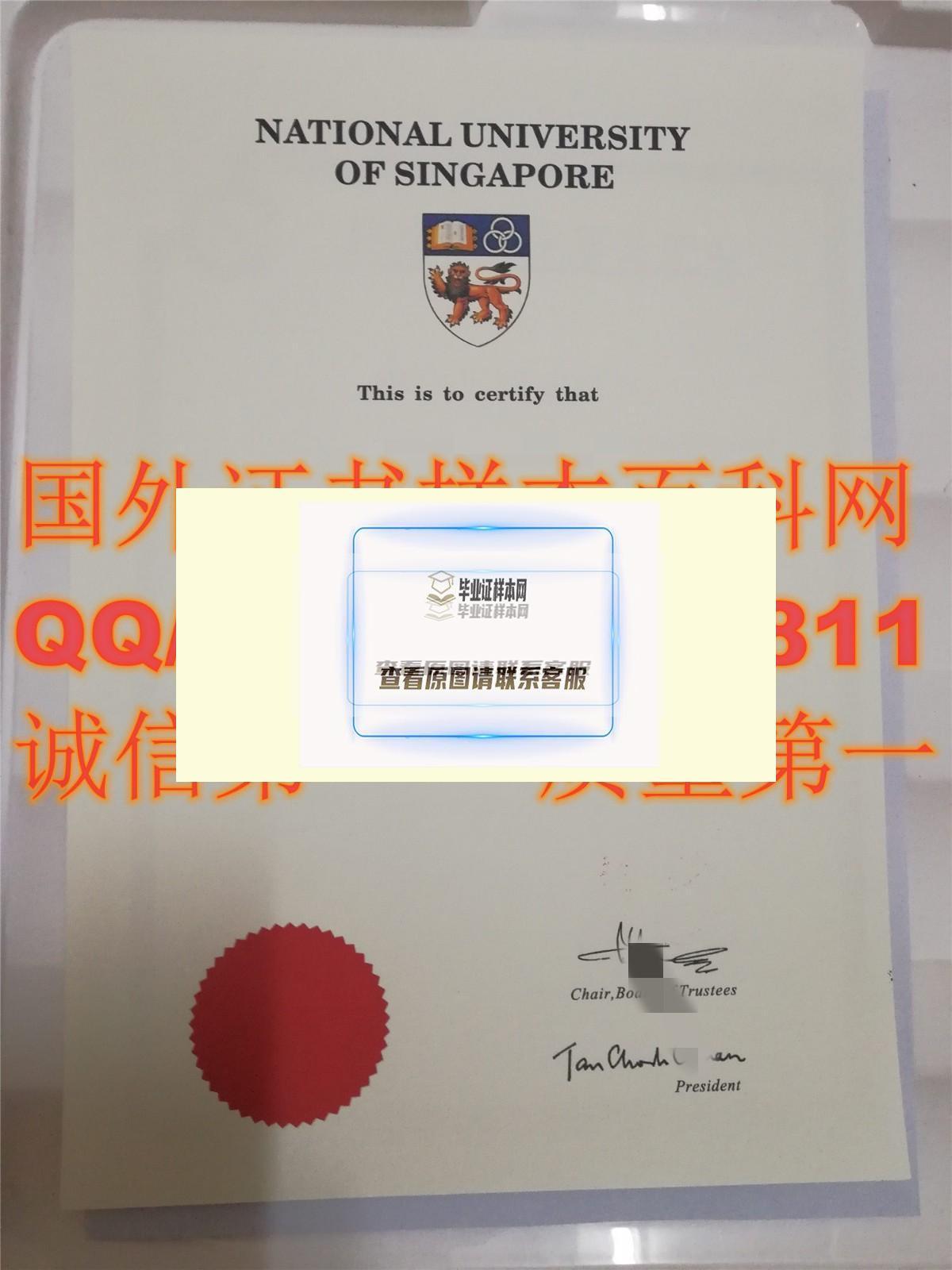 新加坡国立大学毕业证书样本