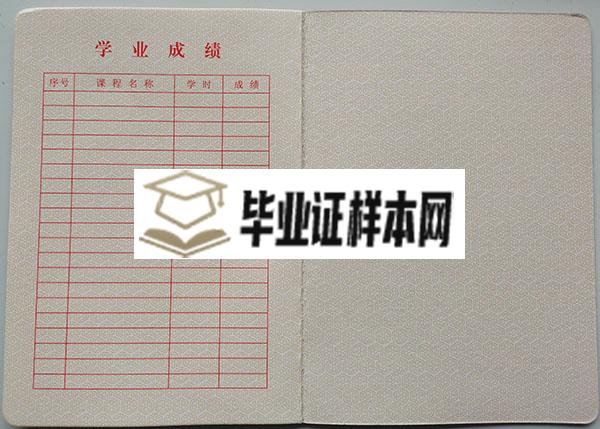 内蒙古1990年中专毕业证学业成绩单