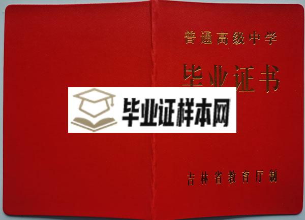 辉南县第六中学1995年高中毕业证封面