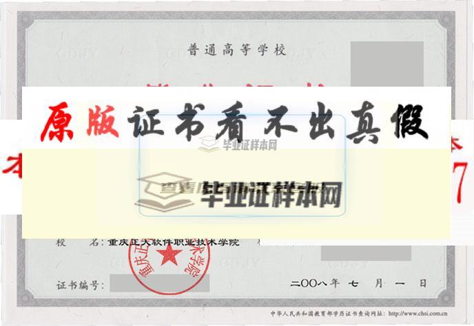 重庆正大软件职业技术学院历任校长毕业证样本|学位证样本|学历档案样本