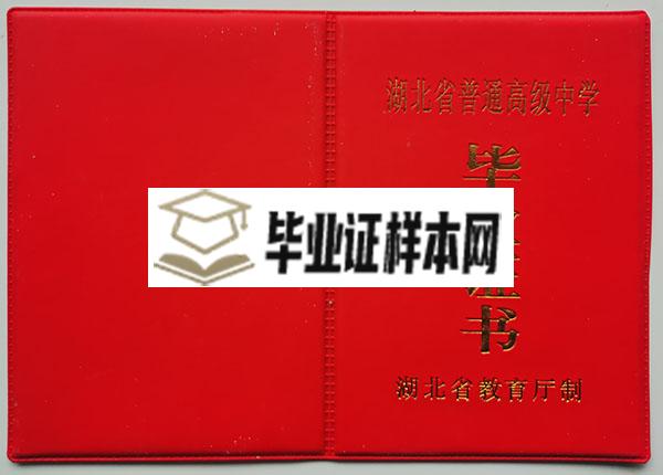 1996年洪湖市第二中学毕业证外壳