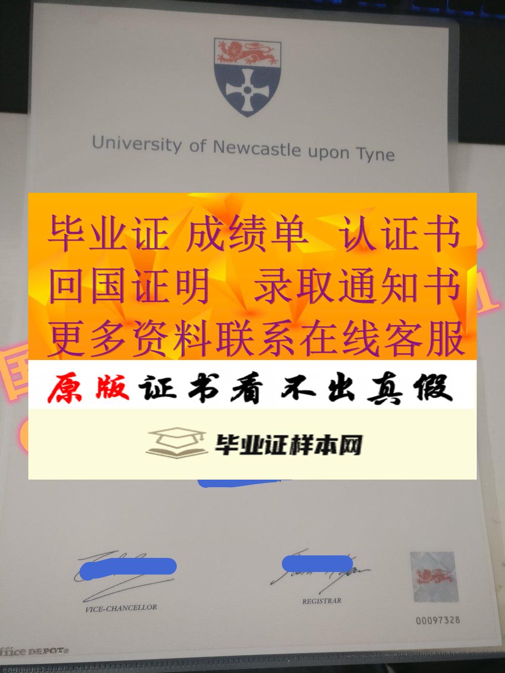 英国纽卡斯尔大学毕业证模板