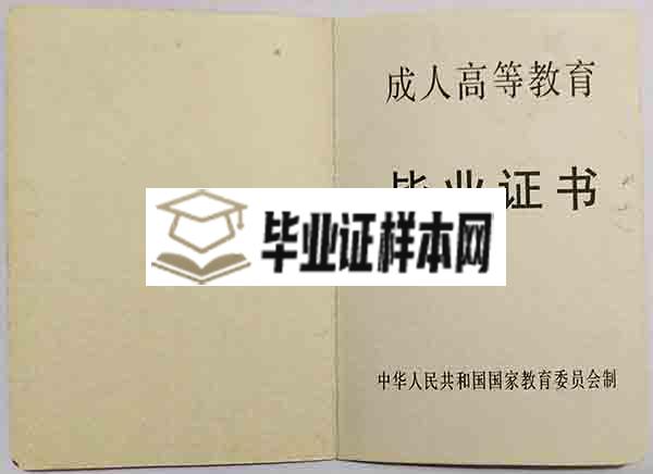 2002年成人高等本科毕业证样本