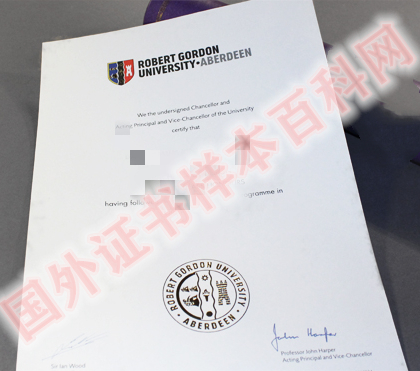 英国罗伯特戈登大学毕业证原版样式