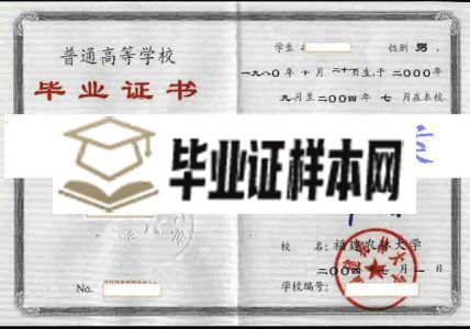 福建农林大学毕业证样本