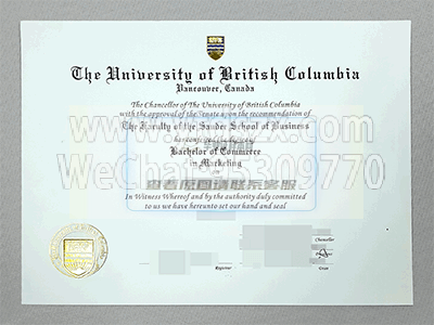 加拿大不列颠哥伦比亚大学毕业证样本插图