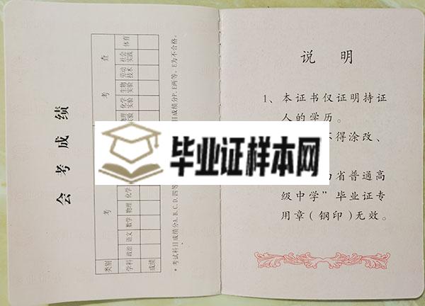 2007年陕西省高中毕业证学分成绩表