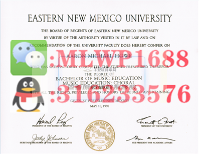 美国东新墨西哥大学毕业证书样本
