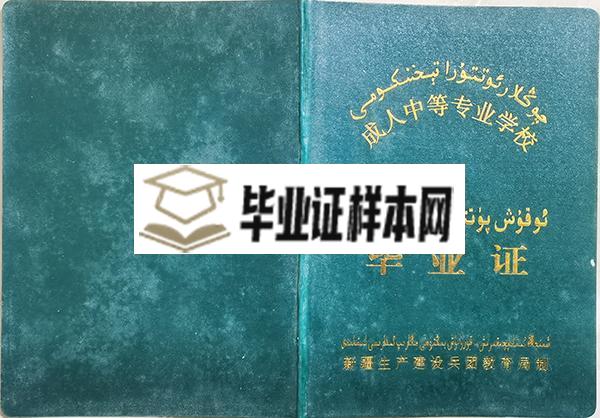 新疆成人中等专业学校毕业证封面