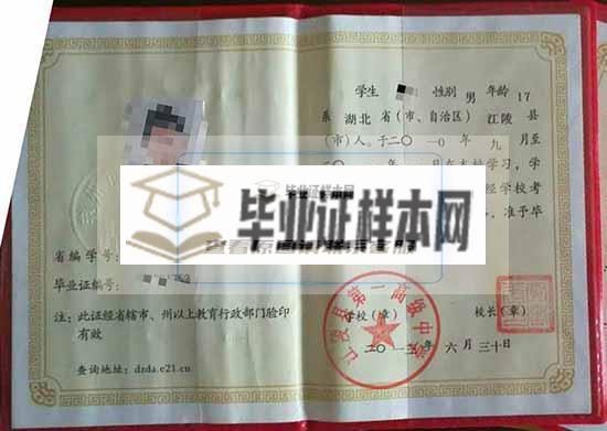 江陵县第一高中级中学毕业证样本