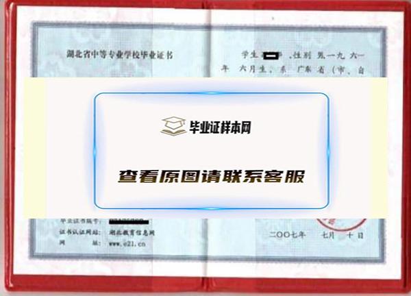 湖北省2007年中专毕业证