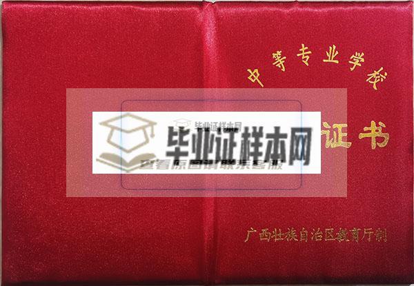 广西艺术学校中专毕业证封面