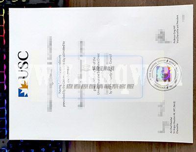 澳大利亞陽光海岸大學畢業證樣本