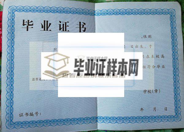 邯鄲市第二十八中學畢業證內頁