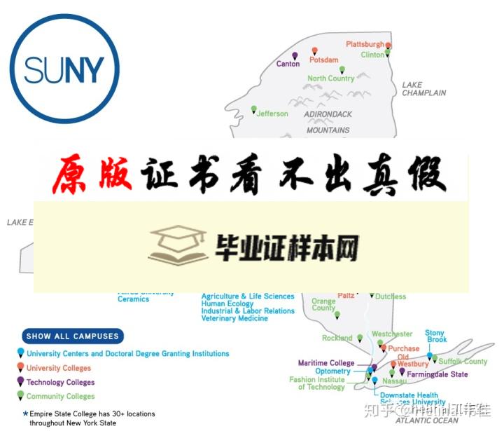 美国纽约州立大学毕业证书样本  State University of New York