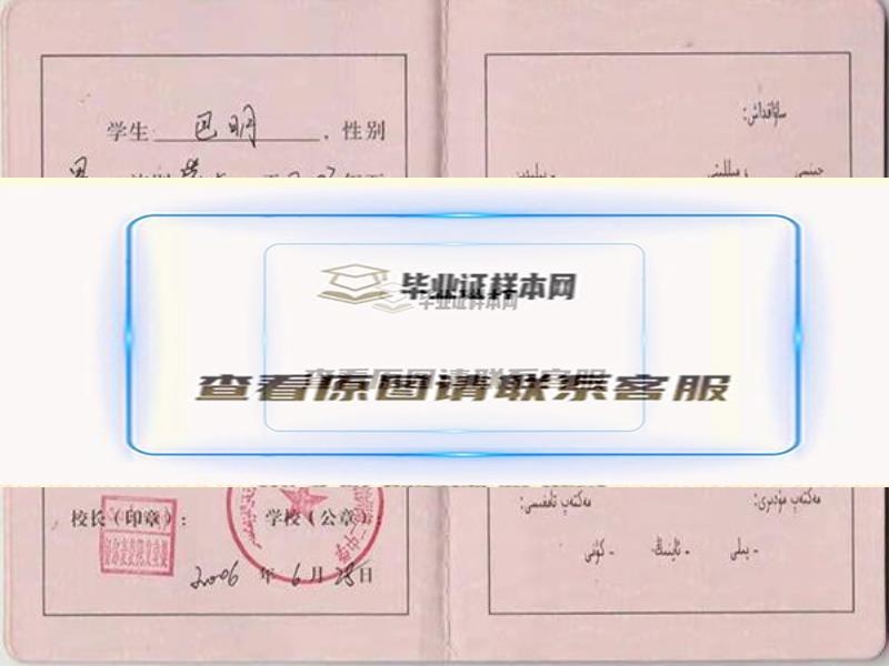 新疆2000年高中毕业证样本