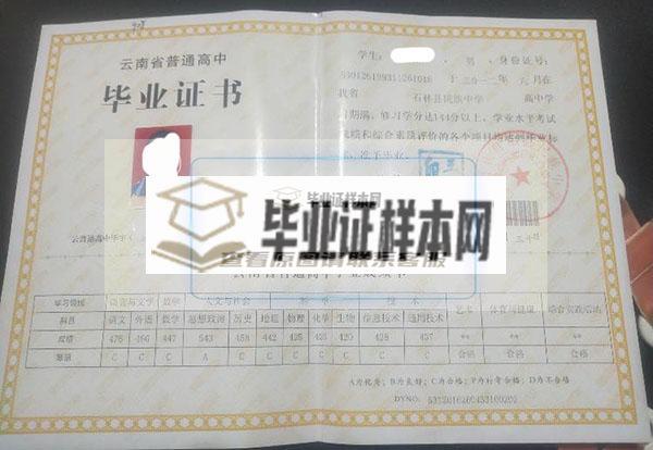 云南省2013年的高中毕业证