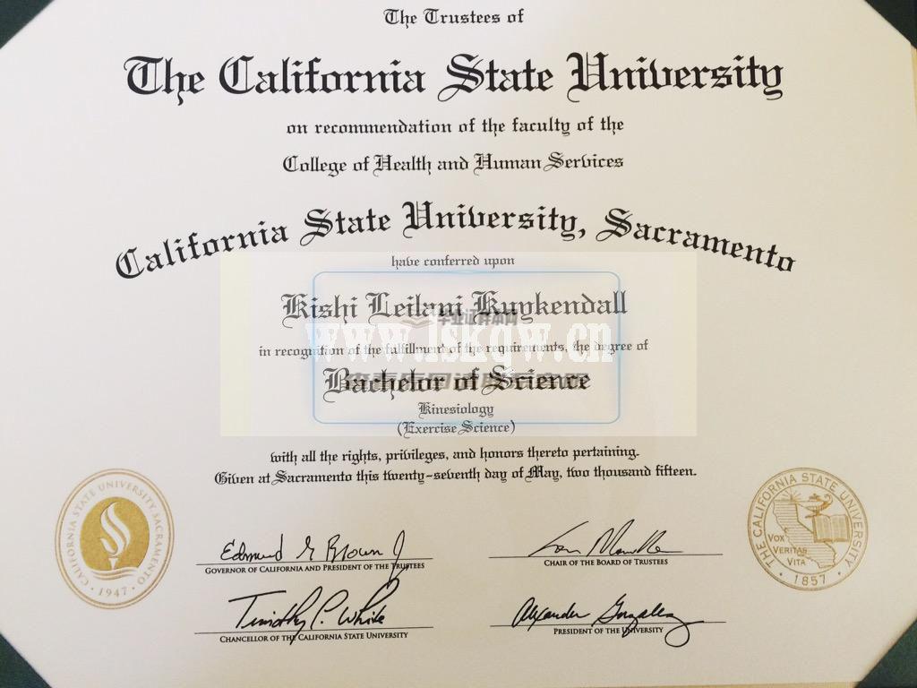 美国加州州立大学萨克拉门托分校毕业证样本插图