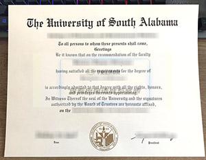 美国南阿拉巴马大学毕业证样本