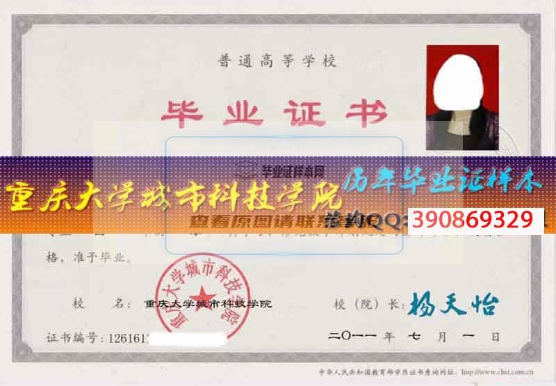 重庆电子职业技术学院学位证样本