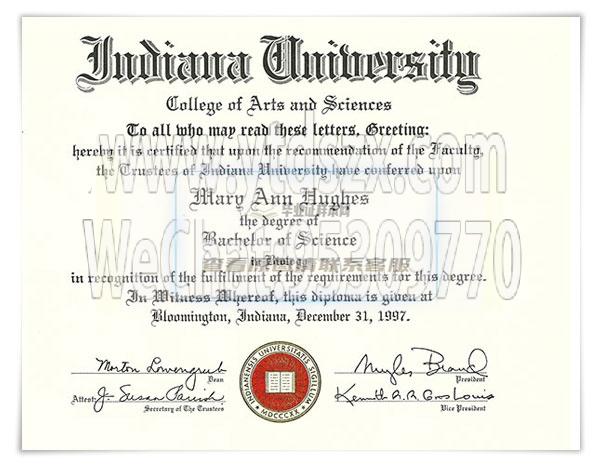 美国印第安纳大学毕业证样本(图文)
