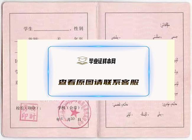 新疆高中毕业证书模板