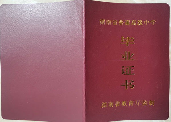 长沙市田家炳实验中学毕业证封面