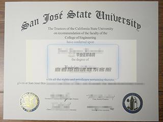 美国圣何塞州立大学毕业证样本