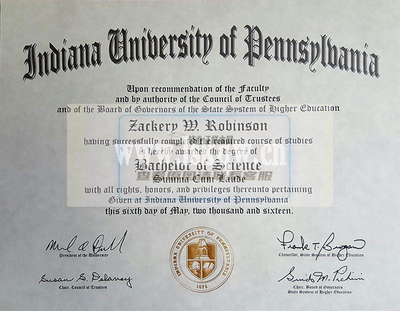 美国宾夕法尼亚州印第安纳大学毕业证样本插图