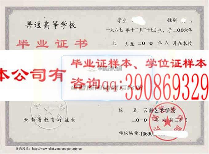 云南艺术学院毕业证样本历届院长毕业证档案-云南本地办证