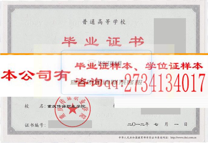 重慶傳媒職業學院|圖|圖|||學歷檔案樣本