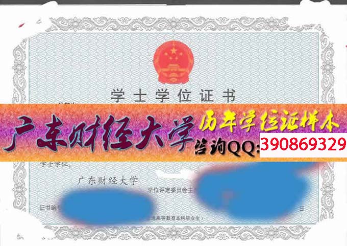 广东财经大学学位证样本