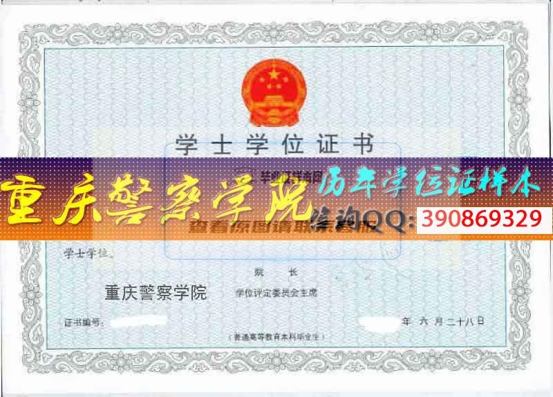 重庆警察学院学位证样本